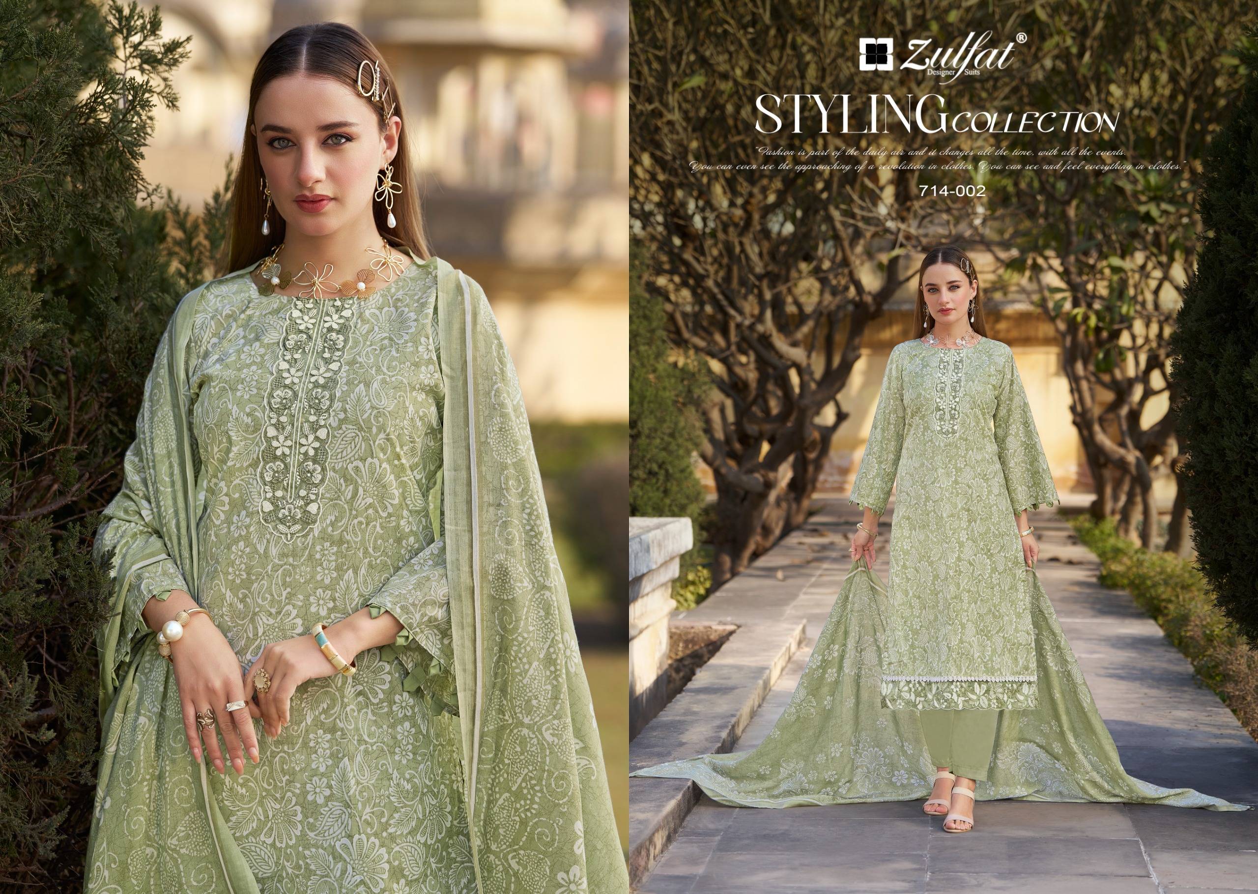 MASHUQA BY MASHUQA 714-001 TO 714-006 SERIES Pakistani Stylish Embroidered Pure cotton Dresses At Wholesale Price